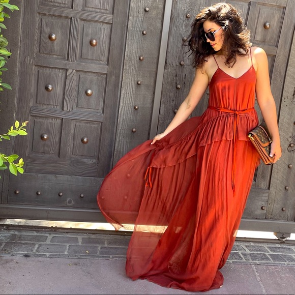 elizabeth and james catriona chiffon maxi dress